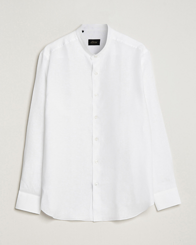 Herren | The Linen Lifestyle | Brioni | Linen Guru Collar Shirt White