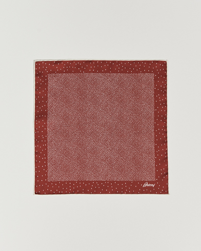 Herren |  | Brioni | Printed Silk Pocket Square White/Red