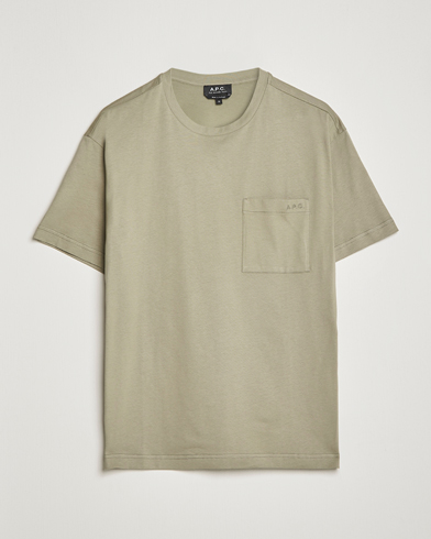 Herren | Kurzarm T-Shirt | A.P.C. | Short Sleeve Pocket T-Shirt Light Olive