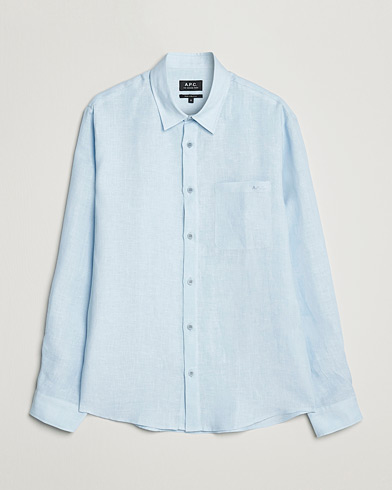 Herren | Leinenhemden | A.P.C. | Cassel Linen Shirt Light Blue