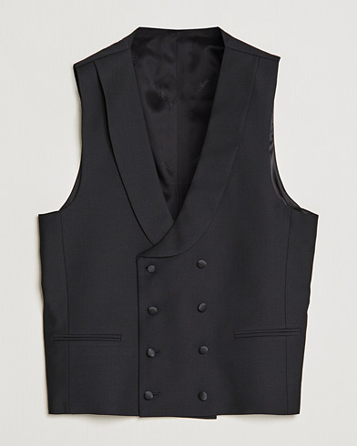 Herren | Weste | Oscar Jacobson | Hale Wool Tuxedo Waistcoat Black