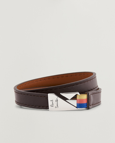 Herren | Armbänder | Paul Smith | Leather Hook Wrap Bracelet Brown