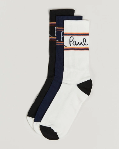 Herren |  | Paul Smith | 3-pack Logo Tennis Sock White/Black