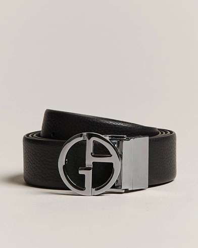 Herren |  | Giorgio Armani | Reversible Leather Belt Black