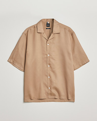 Herren | Kurzarmhemden | BOSS BLACK | Lars Resort Collar Short Sleeve Medium Beige