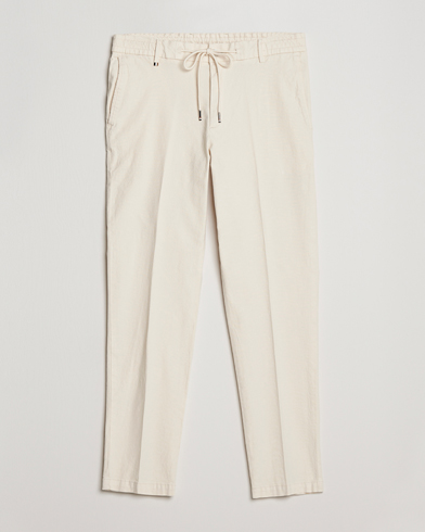 Herren |  | BOSS BLACK | Kane Cotton/Linen Drawstring Trousers Open White