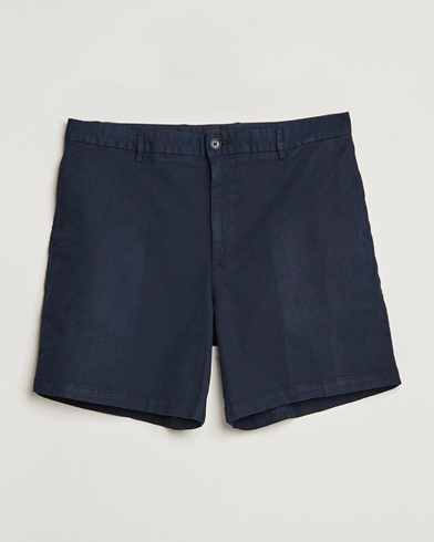 Herren | Chinoshorts | BOSS BLACK | Karlos Cotton/Linen Shorts Dark Blue