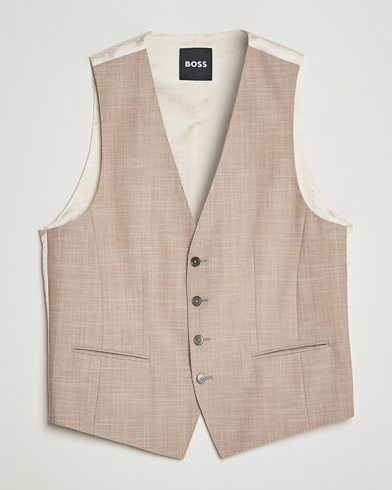 Herren | Sakkos | BOSS BLACK | Huge Wool/Cotton Vest Light Beige