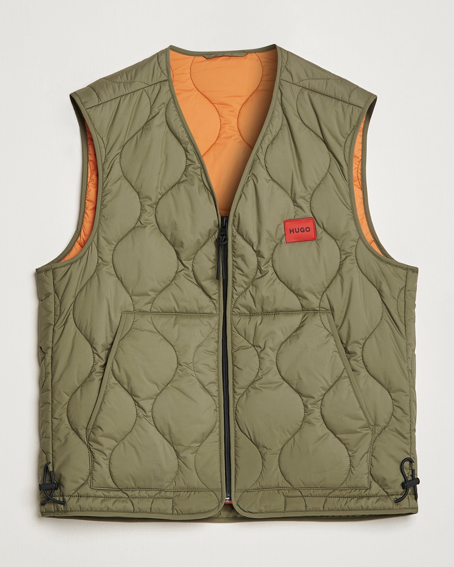 Herren | HUGO | HUGO | Bethano Onion Quilt Vest Open Green