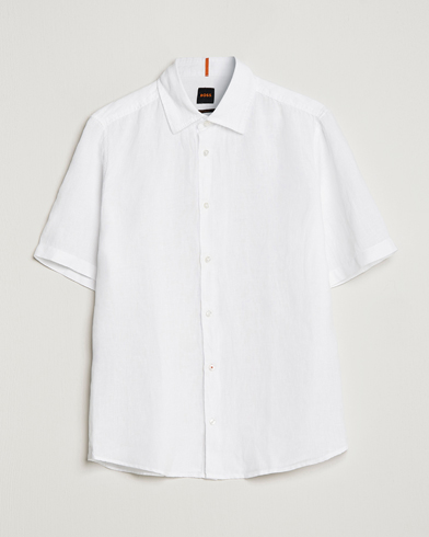Herren | BOSS Casual | BOSS Casual | Rash Linen Short Sleeve Shirt White