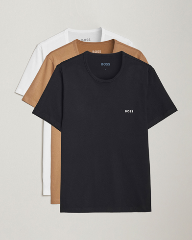 Herren | T-Shirts | BOSS BLACK | 3-Pack Crew Neck T-Shirt Beige/White/Black