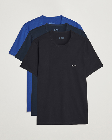 Herren | T-Shirts | BOSS BLACK | 3-Pack Crew Neck T-Shirt Blue/Navy/Dark Blue
