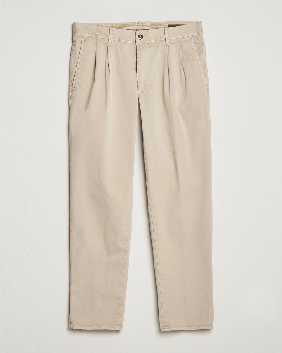 Herren | | Incotex | Tapered Fit Pleated Slacks Beige