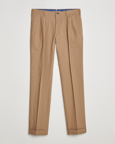 Herren | Incotex | Incotex | Carrot Fit Popelino Lightweight Cotton Trousers Khaki