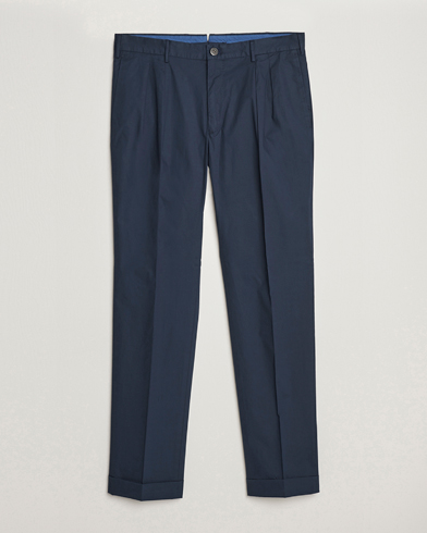 Herren | Incotex | Incotex | Carrot Fit Popelino Lightweight Cotton Trousers Navy