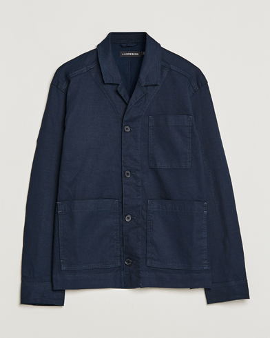 Herren |  | J.Lindeberg | Errol Linen/Cotton Workwear Overshirt Navy
