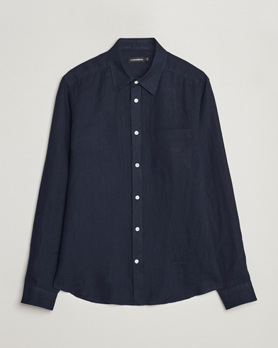 Herren | Leinenhemden | J.Lindeberg | Slim Fit Clean Linen Shirt Navy