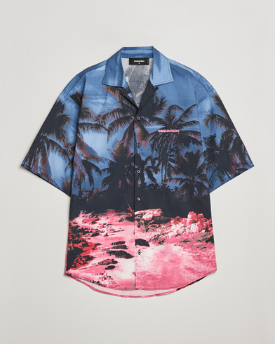 Herren | Kurzarmhemden | Dsquared2 | Palm Tree Bowling Shirt Purple