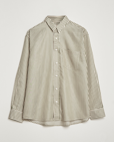 Herren | Jeanerica | Jeanerica | Come Tencel Striped Shirt Green/White