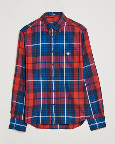 Herren | Flannellhemden | GANT | Regular Plaid Flannel Shirt Ruby Red