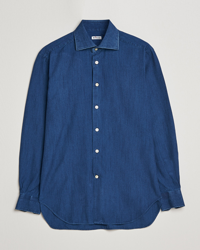 Herren | Jeanshemden | Kiton | Denim Sport Shirt Indigo Blue
