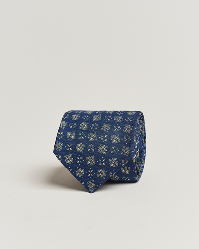 Herren | Luxury Brands | Kiton | Printed Silk Tie Navy