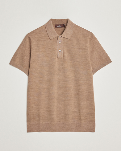 Herren |  | Morris Heritage | Alberto Knitted Short Sleeve Polo Shirt Camel