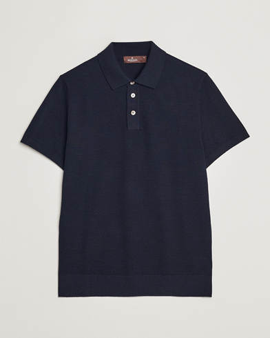 Herren |  | Morris Heritage | Alberto Knitted Short Sleeve Polo Shirt Navy