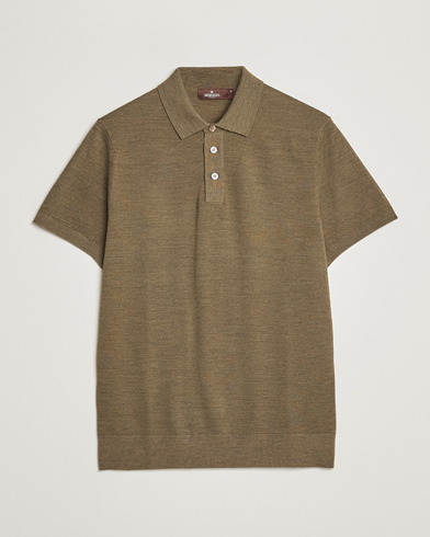Herren |  | Morris Heritage | Alberto Knitted Short Sleeve Polo Shirt Olive