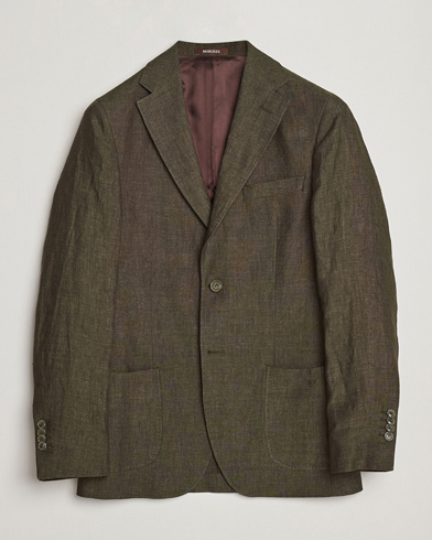 Herren |  | Morris Heritage | Mike Patch Pocket Linen Suit Blazer Olive