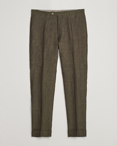 Herren | Leinenhosen | Morris Heritage | Jack Linen Suit Trousers Olive