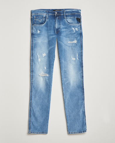 Herren | Replay | Replay | Anbass Hyperflex X-Lite Shredded Jeans Light Blue