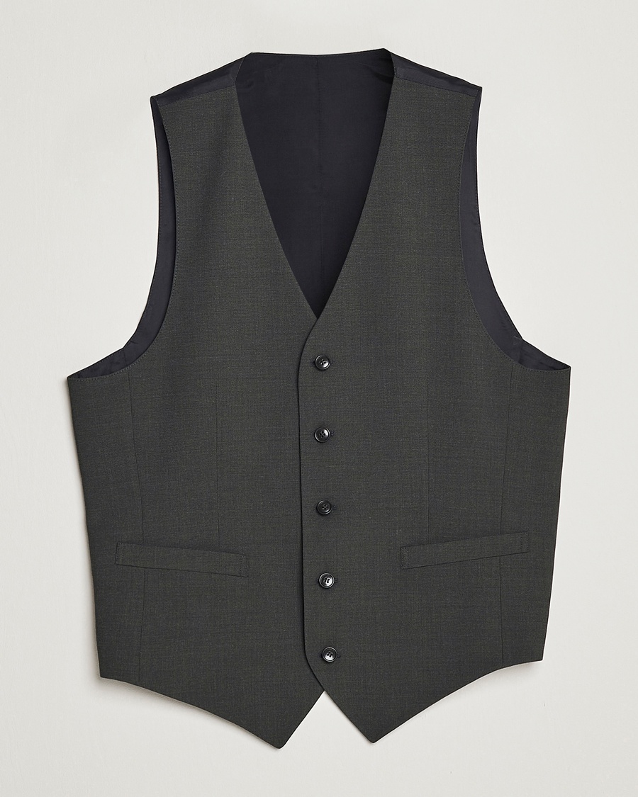 Tiger of Sweden Wayde Wool Travel Waistcoat Olive Extreme – Grün