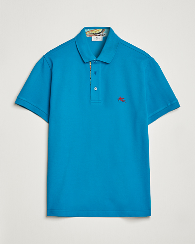 Herren | Etro | Etro | Short Sleeve Contrast Paisley Polo Azzurro