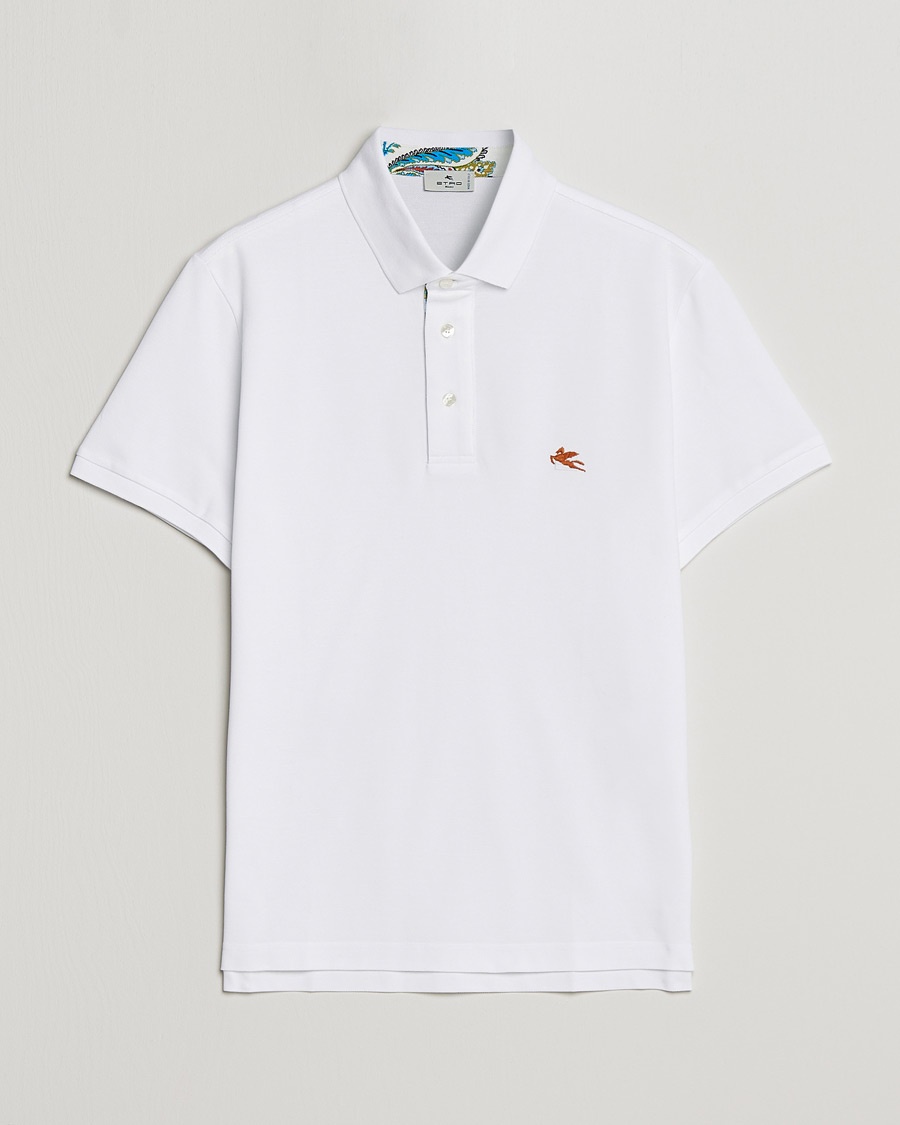 Herren | | Etro | Short Sleeve Contrast Paisley Polo White