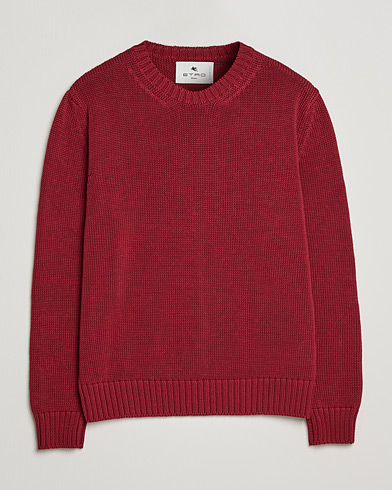 Herren | Etro | Etro | Heavy Knit Cotton Pullover Burgundy
