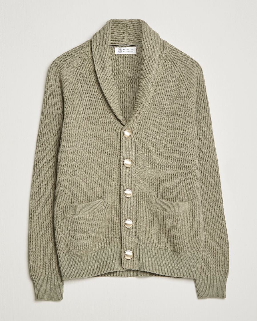 Herren | | Brunello Cucinelli | Heavy Rib Cardigan Olive