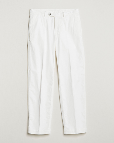 Herren |  | Oscar Jacobson | Tanker Pleat Cotton Trousers Off White