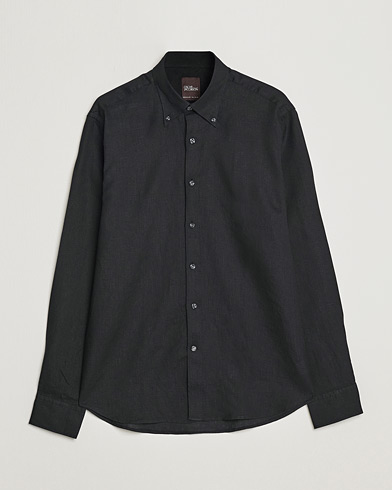 Herren |  | Oscar Jacobson | Regular Fit Button Down Linen Shirt Black