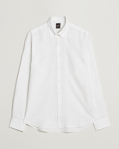 Herren |  | Oscar Jacobson | Regular Fit Button Down Linen Shirt White