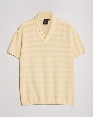 Herren |  | Oscar Jacobson | Rolle Garment Dye Structured Cotton Polo Yellow
