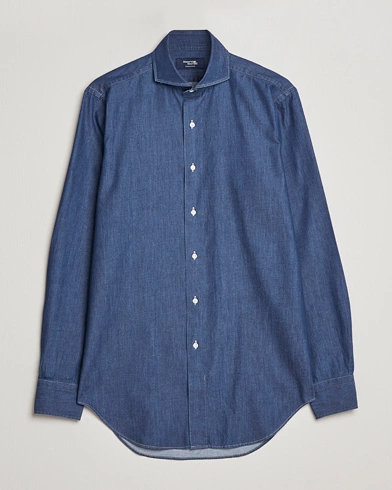 Herren |  | Kamakura Shirts | Slim Fit Denim Shirt Dark Indigo