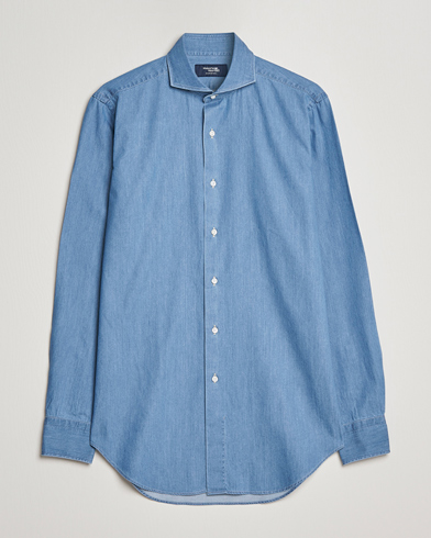 Herren | Jeanshemden | Kamakura Shirts | Slim Fit Denim Shirt Light Indigo