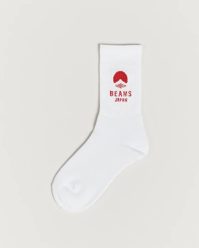 Herren |  | Beams Japan | Logo Socks White/Red