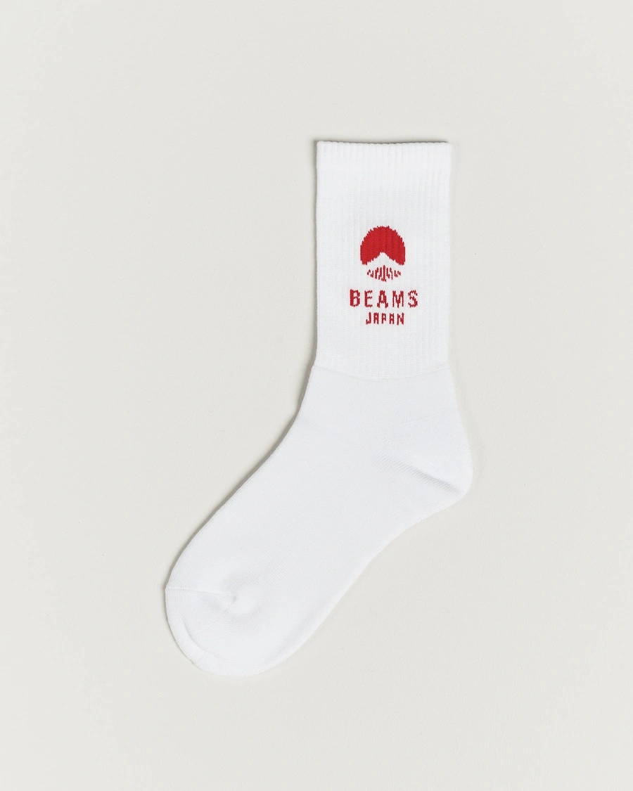 Herren | Socken | Beams Japan | Logo Socks White/Red