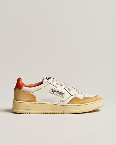 Herren |  | Autry | Super Vintage Low Leather/Suede Sneaker Leat White/Orange