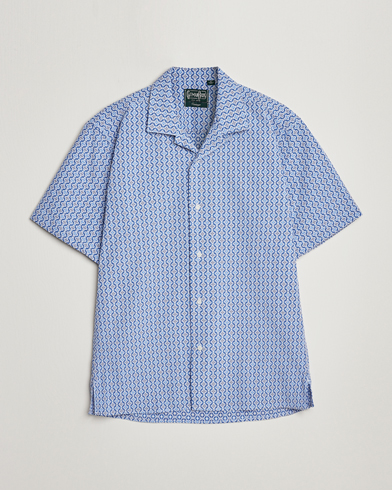 Herren | Kleidung | Gitman Vintage | Summer Ready Jacquard Camp Shirt Light Blue