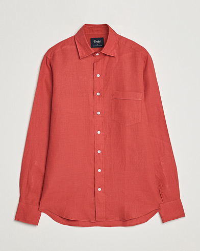 Herren | Leinenhemden | Drake's | Linen Summer Shirt Red