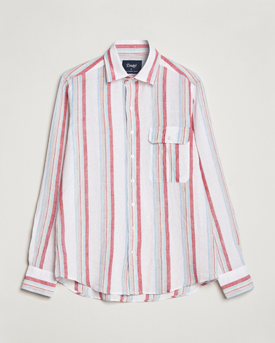 Herren | Neu im Onlineshop | Drake's | Striped Linen Summer Shirt Multi
