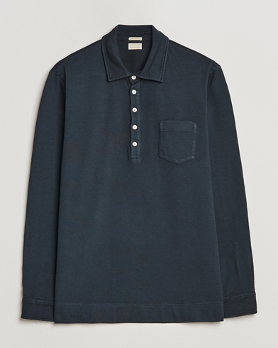 Herren | Massimo Alba | Massimo Alba | Ischia Long Sleeve Cotton Polo Washed Black